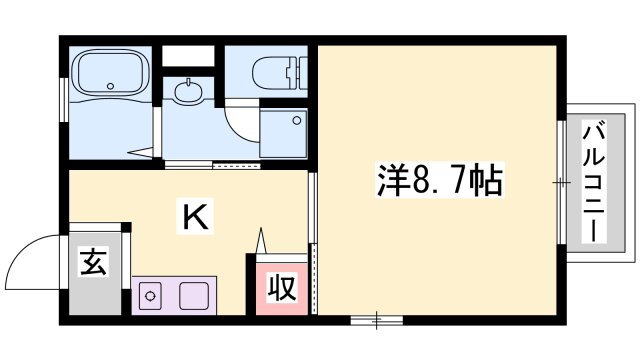 兵庫県姫路市飾磨区山崎 英賀保駅 1K アパート 賃貸物件詳細