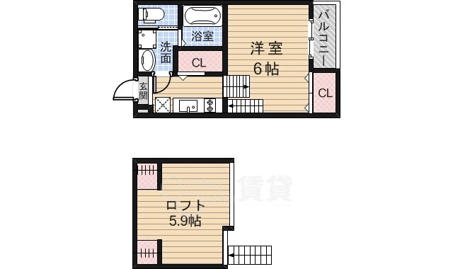 大阪府池田市空港１ 蛍池駅 1K アパート 賃貸物件詳細
