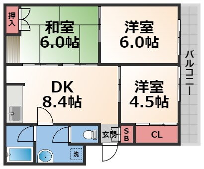 大阪府東大阪市高井田元町１ ＪＲ河内永和駅 3DK マンション 賃貸物件詳細