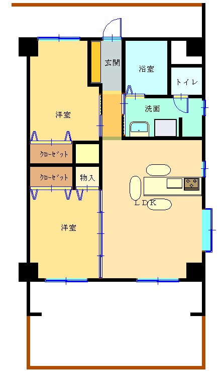 岡山県倉敷市西阿知町 西阿知駅 2LDK マンション 賃貸物件詳細