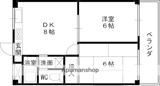 兵庫県西宮市大島町 甲東園駅 2DK マンション 賃貸物件詳細