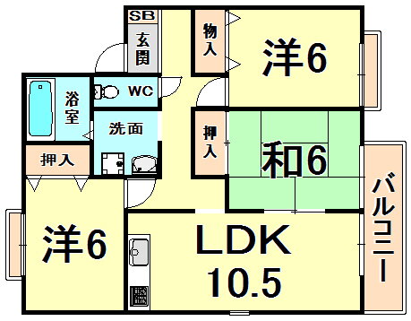 兵庫県伊丹市鴻池６ 中山寺駅 3LDK アパート 賃貸物件詳細