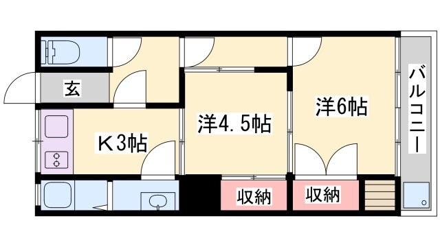 網干コーポ 1階 2K 賃貸物件詳細