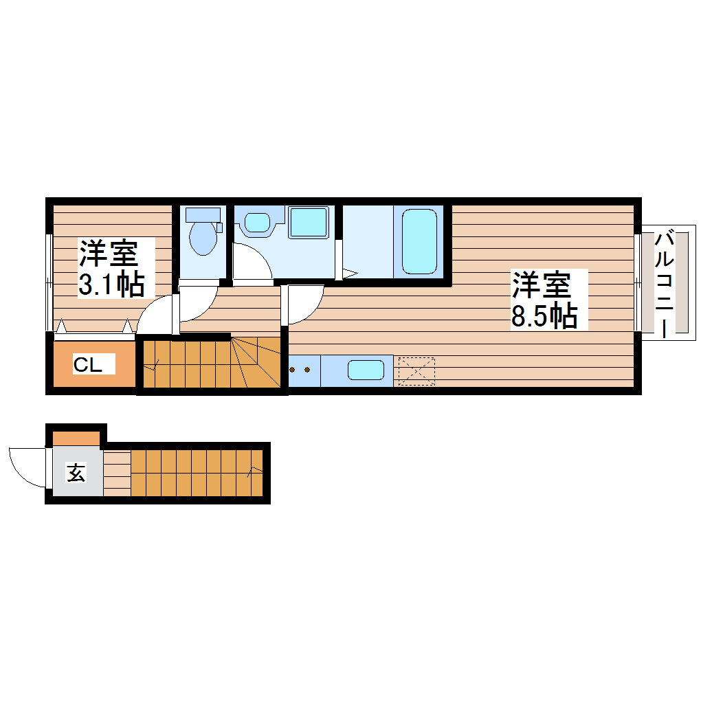 宮城県仙台市太白区越路 愛宕橋駅 1LDK アパート 賃貸物件詳細