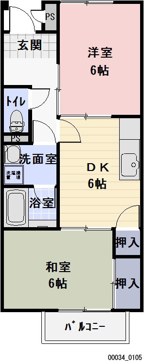 Ｌａｋｅ　Ｓｉｄｅ雅 2階 2DK 賃貸物件詳細