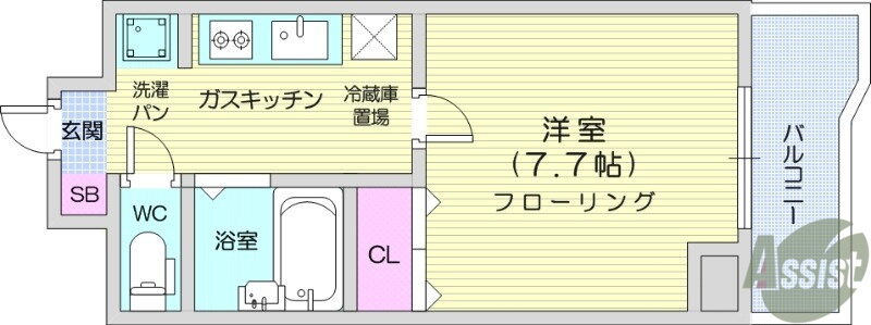 宮城県仙台市青葉区木町通１ 北四番丁駅 1K マンション 賃貸物件詳細
