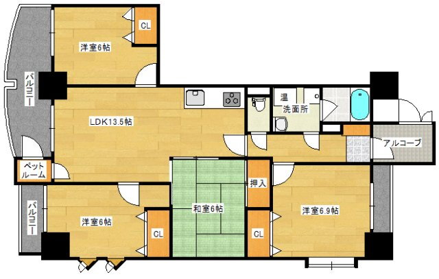 広島県広島市中区舟入町 舟入町駅 4LDK マンション 賃貸物件詳細