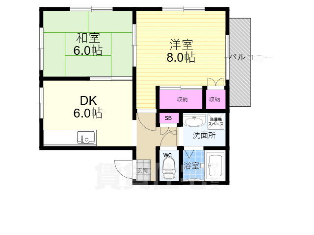 アルム法勝寺 2階 2DK 賃貸物件詳細