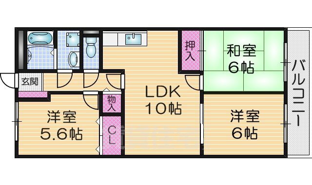 大阪府門真市岸和田２ 四条畷駅 3LDK マンション 賃貸物件詳細