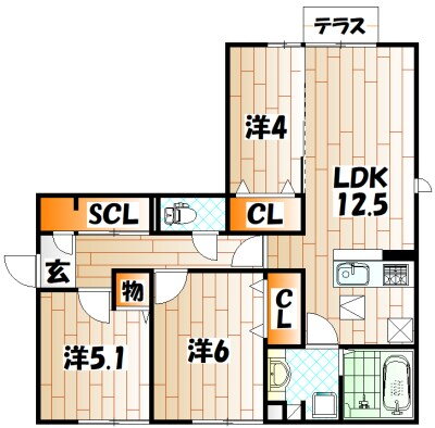 福岡県北九州市門司区大里戸ノ上２ 門司駅 3LDK アパート 賃貸物件詳細