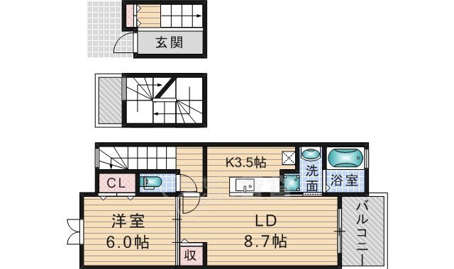 大阪府摂津市鳥飼和道１ 南摂津駅 1LDK アパート 賃貸物件詳細