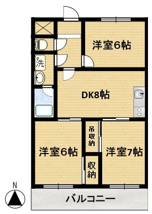 サカテハイツ 4階 3DK 賃貸物件詳細