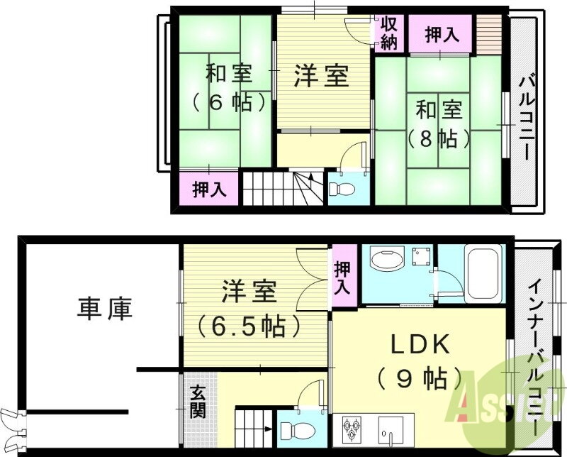 兵庫県神戸市北区北五葉５ 西鈴蘭台駅 4LDK アパート 賃貸物件詳細