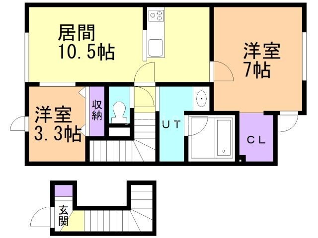 北海道旭川市永山三条２２ 2LDK アパート 賃貸物件詳細