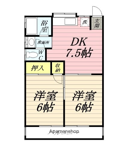 神奈川県小田原市栢山 富水駅 2DK アパート 賃貸物件詳細