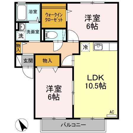 山梨県甲斐市大下条 竜王駅 2LDK アパート 賃貸物件詳細