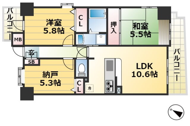 兵庫県神戸市中央区浜辺通３ 貿易センター駅 2SDK マンション 賃貸物件詳細