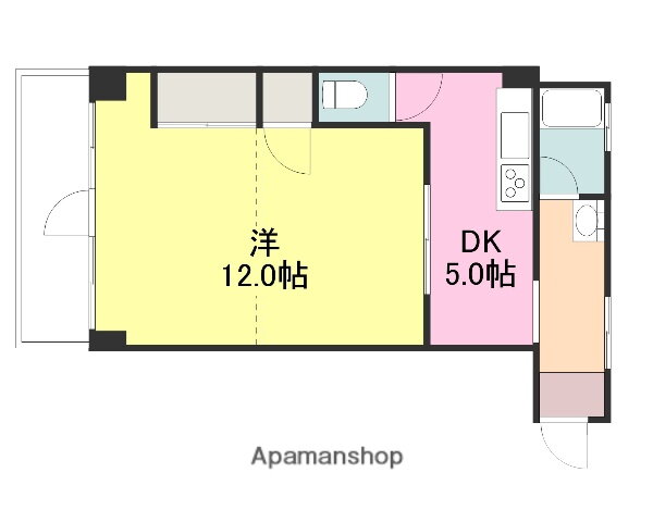 愛媛県松山市中央１ 萱町六丁目駅 1DK マンション 賃貸物件詳細