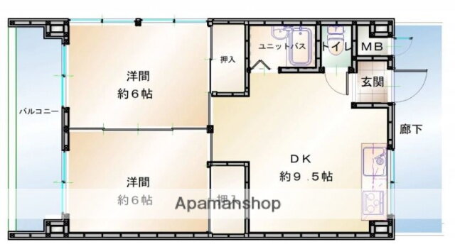 ゴールデンハイツ高砂 3階 2DK 賃貸物件詳細