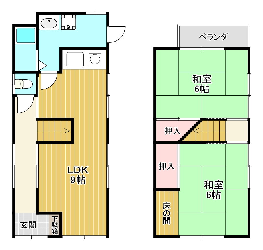 寝屋川市河北東町１１－２２　２階建て 2LDK 賃貸物件詳細