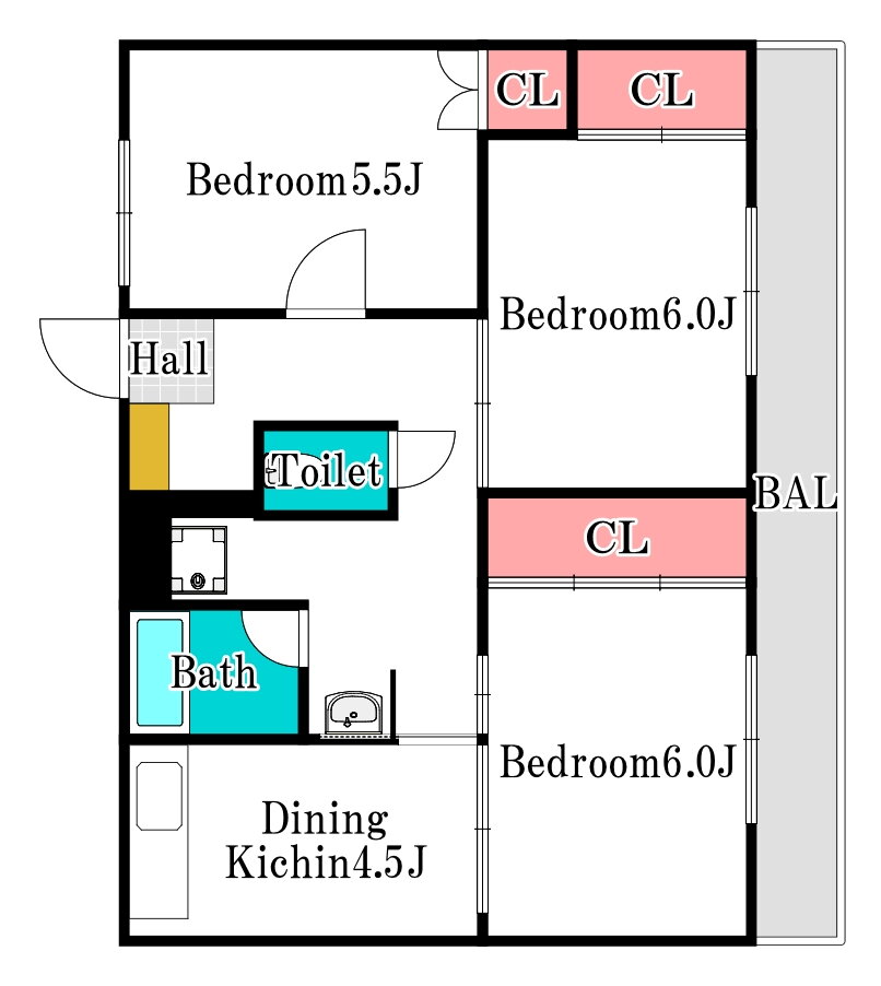 ビレッジハウス松崎３号棟 3階 3DK 賃貸物件詳細