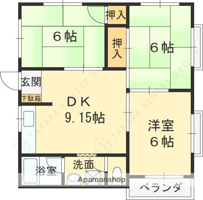兵庫県宝塚市川面５ 宝塚駅 3DK アパート 賃貸物件詳細