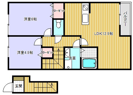 ブセナテラス２番館 2階 2LDK 賃貸物件詳細