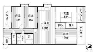 メゾンやすむろＩＩ 4階 3SLDK 賃貸物件詳細