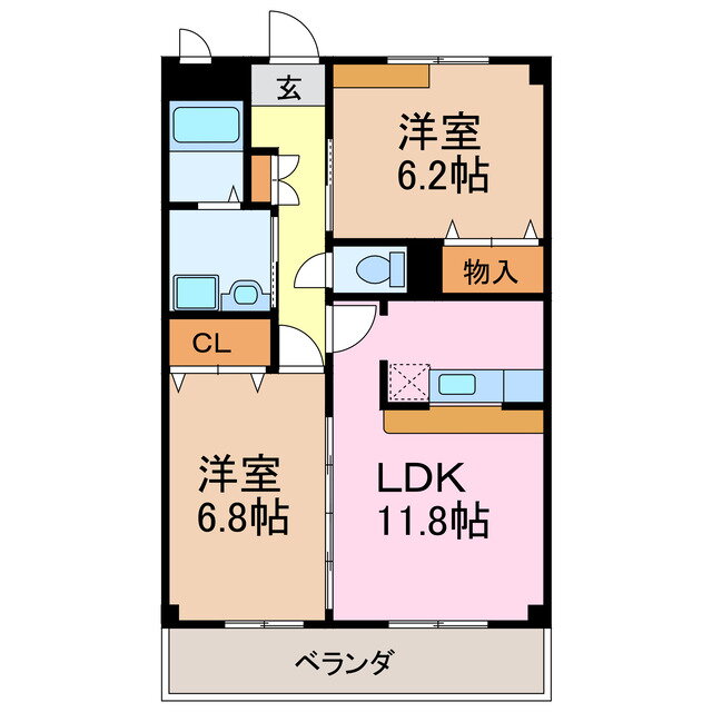 愛知県名古屋市緑区神の倉２ 徳重駅 2LDK マンション 賃貸物件詳細