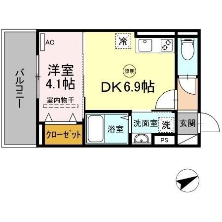 福岡県福岡市西区姪の浜３ 姪浜駅 1DK アパート 賃貸物件詳細