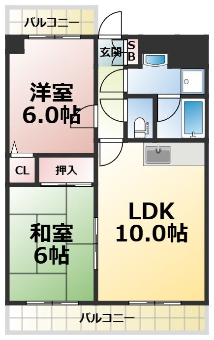 なかじまビル 4階 2LDK 賃貸物件詳細