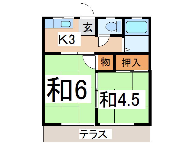 神奈川県横須賀市船越町６ 京急田浦駅 2K アパート 賃貸物件詳細
