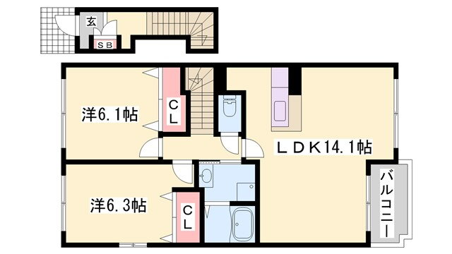兵庫県相生市緑ケ丘２ 相生駅 2LDK アパート 賃貸物件詳細