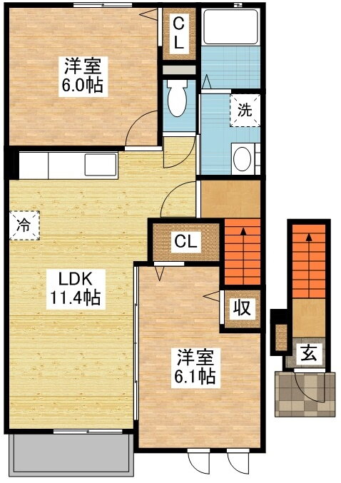 長崎県諫早市森山町杉谷 諫早東高校駅 2LDK アパート 賃貸物件詳細