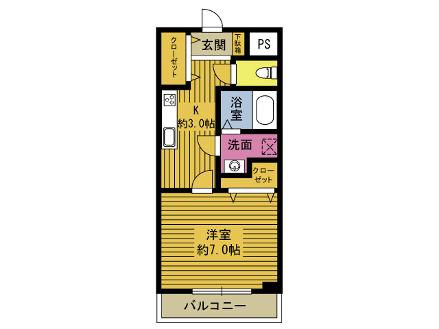 イータカリーナ花園 5階 1K 賃貸物件詳細