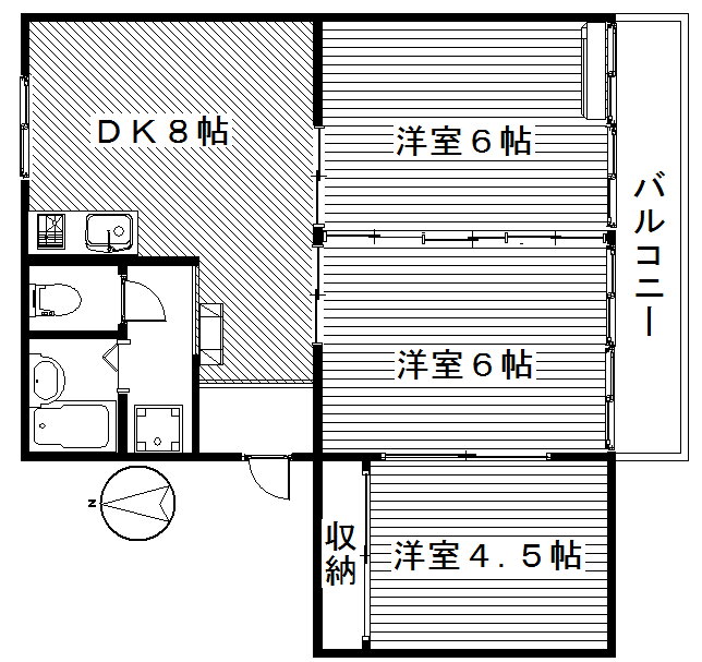 アンシャンテＣ 2階 3LDK 賃貸物件詳細