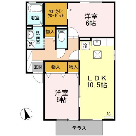 セジュールＭＩＹＡ 1階 2LDK 賃貸物件詳細