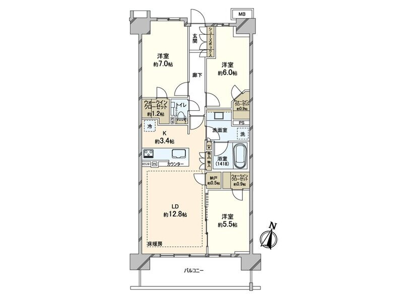 東京都世田谷区粕谷２ 芦花公園駅 3LDK マンション 賃貸物件詳細
