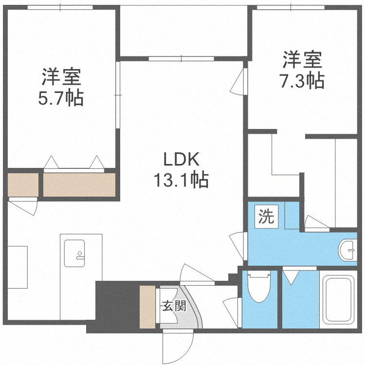 北海道札幌市中央区南二十条西８ 幌南小学校前駅 2LDK マンション 賃貸物件詳細
