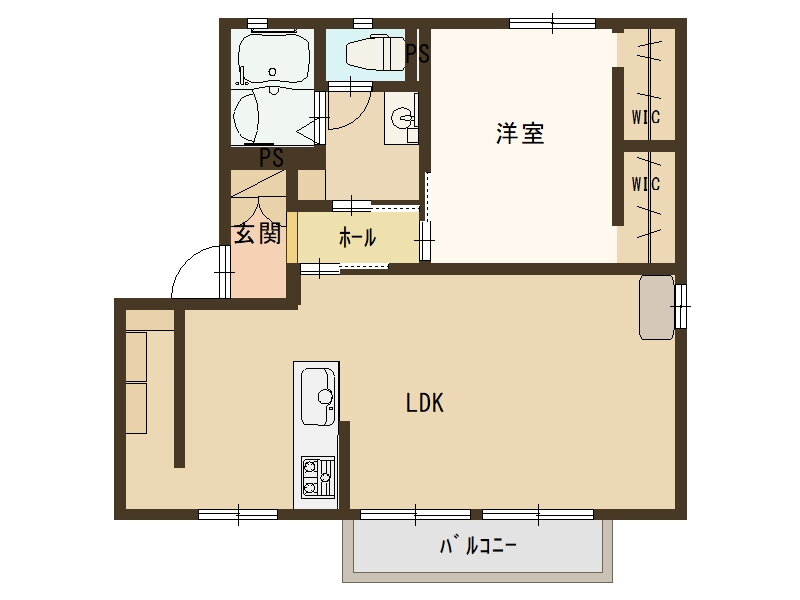 ディアス佐風 2階 1LDK 賃貸物件詳細