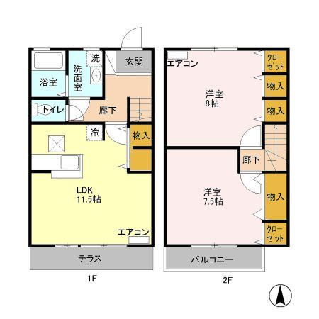 ラ・ポワールＢ 2LDK 賃貸物件詳細