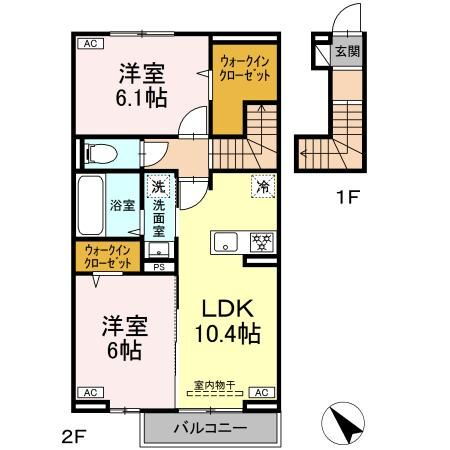 グレイス　ヴェリテ 2階 2LDK 賃貸物件詳細