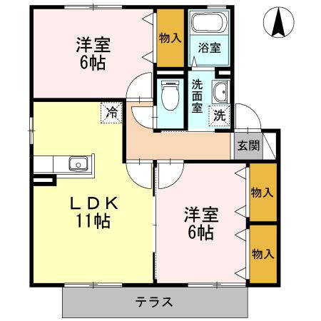 グランパルクＡ 1階 2LDK 賃貸物件詳細