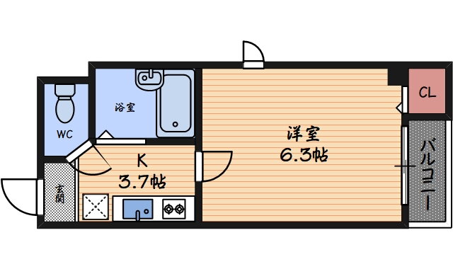 大阪府大阪市福島区福島６ 福島駅 1K マンション 賃貸物件詳細