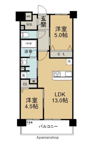 アルファステイツ大手町　６０３ 6階 2LDK 賃貸物件詳細