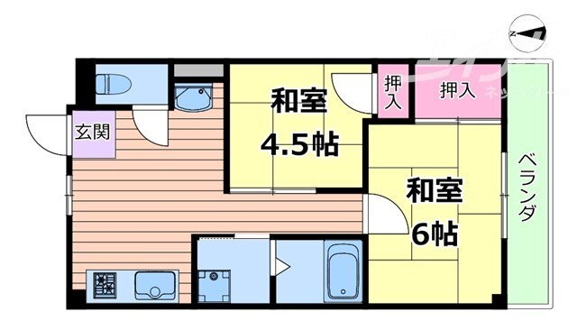 三功マンション 4階 2K 賃貸物件詳細