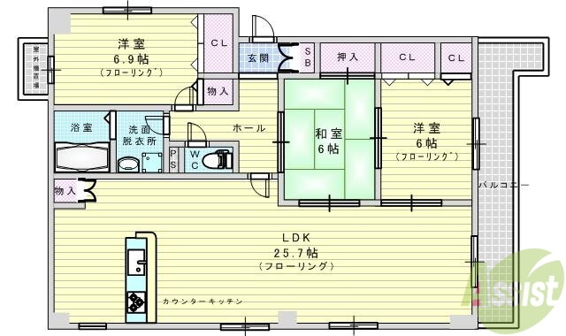 大阪府吹田市山田東３ 万博記念公園駅 3LDK マンション 賃貸物件詳細