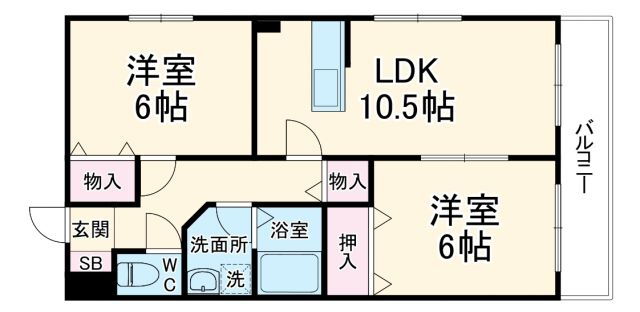 メゾン・ド・フルールＩＩ 2階 2LDK 賃貸物件詳細