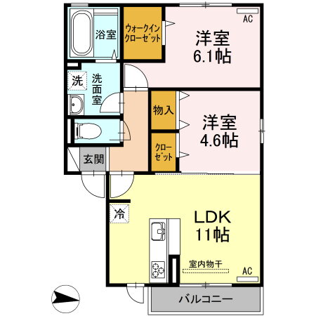 広島県福山市神辺町大字新湯野 湯野駅 2LDK アパート 賃貸物件詳細