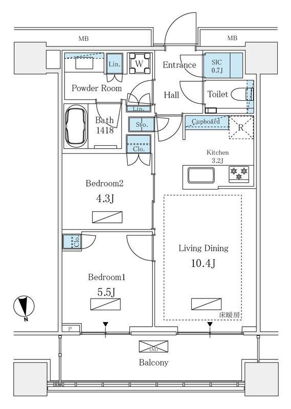 ＷＯＲＬＤ　ＴＯＷＥＲ　ＲＥＳＩＤＥＮＣＥ　ワールドタワーレジデンス 18階 2LDK 賃貸物件詳細